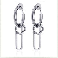Fashion Geometric Titanium Steel Dangling Earrings Patchwork Stainless Steel Earrings 1 Piece main image 5