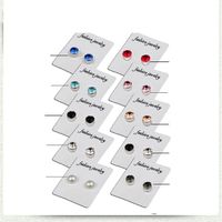 1 Pair Simple Style Geometric Inlay Stainless Steel Rhinestones Ear Studs sku image 6