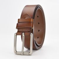 Nuevo Cinturón De Pantalones Con Hebilla De Aleación De Negocios De Moda Con Hebilla De Pin De Cuero Para Hombres sku image 5