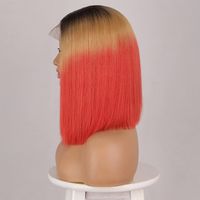 Women's Fashion Red Party High Temperature Wire Centre Parting Short Straight Hair Wigs main image 6