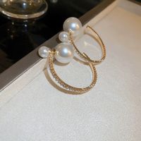 Fashion Geometric Alloy Inlay Rhinestones Pearl Earrings 1 Pair main image 4