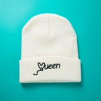 Unisex Fashion Letter Embroidery Crimping Eaveless Wool Cap sku image 1