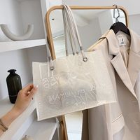 Large Capacity Bag For Women 2022 Summer New Fashion Shoulder Bag Western Style Leisure Transparent Jelly Tote Bag sku image 3