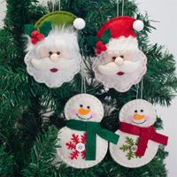 Christmas Christmas Tree Santa Claus Brushed Cloth Nonwoven Party Hanging Ornaments 1 Set sku image 12