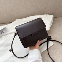 Women's Small Pu Leather Solid Color Streetwear Square Flip Cover Crossbody Bag sku image 7