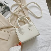 Women's Mini Pu Leather Solid Color Vintage Style Square Zipper Crossbody Bag main image 2