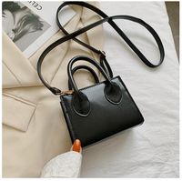 Women's Mini Pu Leather Solid Color Vintage Style Square Zipper Crossbody Bag sku image 3