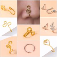 Simple Style Geometric Stainless Steel Plating Zircon Nose Ring 1 Piece main image 1