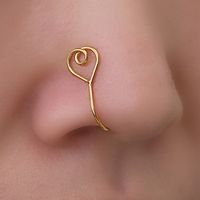 Simple Style Geometric Stainless Steel Plating Zircon Nose Ring 1 Piece main image 7