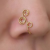 Simple Style Geometric Stainless Steel Plating Zircon Nose Ring 1 Piece main image 6