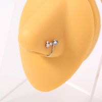 Simple Style Geometric Stainless Steel Plating Zircon Nose Ring 1 Piece main image 3