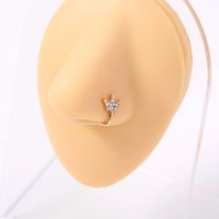 1 Piece Fashion Crown Alloy Inlay Rhinestones Nose Ring sku image 1