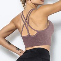 Sports Solid Color Tank Tops Nylon Spandex Backless Vest Tops sku image 5