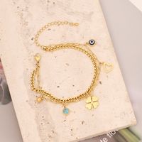 Fashion Star Heart Shape Eye Stainless Steel Bracelets Layered Turquoise Stainless Steel Bracelets 1 Piece main image 2