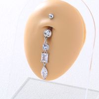 Nordic Style Crown Eye Flower Stainless Steel Inlaid Zircon Zircon Women's Belly Ring 1 Piece main image 5