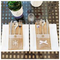 Christmas Bow Knot Snowflake Cloth Party Cutlery Bag main image 1
