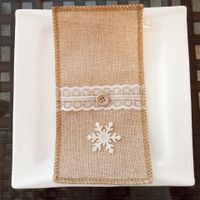 Christmas Bow Knot Snowflake Cloth Party Cutlery Bag sku image 1