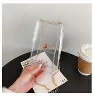 Women's Small Spring&summer Pvc Letter Fashion Transparent Square Lock Clasp Jelly Bag sku image 1