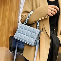 Women's Small Pu Leather Solid Color Streetwear Chain Square Magnetic Buckle Crossbody Bag main image 5