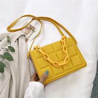 Women's Small Pu Leather Solid Color Streetwear Chain Square Magnetic Buckle Crossbody Bag sku image 2