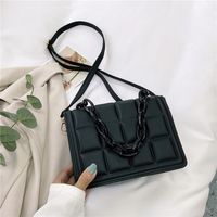 Women's Small Pu Leather Solid Color Streetwear Chain Square Magnetic Buckle Crossbody Bag sku image 5