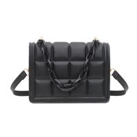 Women's Small Pu Leather Solid Color Streetwear Chain Square Magnetic Buckle Crossbody Bag main image 2