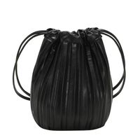 Women's Small All Seasons Pu Leather Solid Color Fashion Bucket String Bucket Bag sku image 2