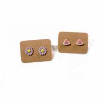 Simple Style Heart Shape Stainless Steel Ceramics Women's Ear Studs 1 Set main image 4