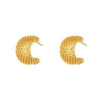 Fashion C Shape Plating Stainless Steel Gold Plated Hoop Earrings main image 3