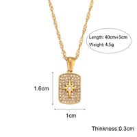 Fashion Square Stainless Steel Pendant Necklace Plating Inlay Zircon Stainless Steel Necklaces main image 3