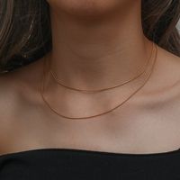 Fashion Solid Color Stainless Steel Choker Plating Stainless Steel Necklaces main image 2