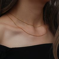 Fashion Solid Color Stainless Steel Choker Plating Stainless Steel Necklaces main image 4