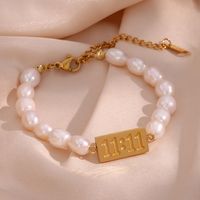 Fashion Number Stainless Steel Bracelets Pearl Stainless Steel Bracelets main image 5