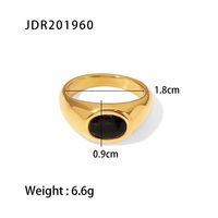 Simple Style Oval Stainless Steel Rings Plating Artificial Diamond Copper Rings sku image 2