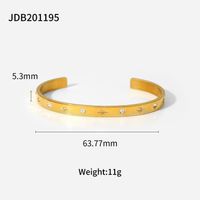 Simple Style Geometric Stainless Steel Plating Zircon Gold Plated Bangle sku image 5
