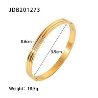 Simple Style Geometric Stainless Steel Plating Zircon Gold Plated Bangle sku image 4