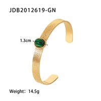 Simple Style Geometric Stainless Steel Plating Zircon Gold Plated Bangle sku image 1
