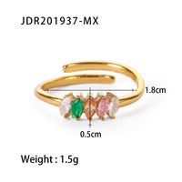Fashion Geometric Stainless Steel Open Ring Plating Zircon Copper Rings sku image 1