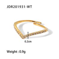 Fashion Geometric Stainless Steel Open Ring Plating Zircon Stainless Steel Rings sku image 6