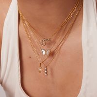 Fashion Geometric Stainless Steel Plating Zircon Gold Plated Necklace main image 3
