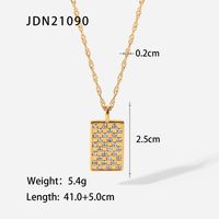Fashion Geometric Stainless Steel Plating Zircon Gold Plated Necklace sku image 2