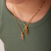 Fashion Geometric Stainless Steel Plating Zircon Gold Plated Necklace main image 4