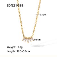 Fashion Geometric Stainless Steel Plating Zircon Gold Plated Necklace sku image 1