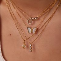Fashion Geometric Stainless Steel Plating Zircon Gold Plated Necklace main image 2