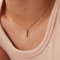 Fashion Geometric Stainless Steel Plating Zircon Gold Plated Necklace main image 6
