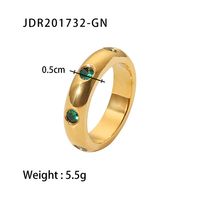 Luxuriös Geometrisch Rostfreier Stahl Überzug Zirkon Vergoldet Offener Ring Halskette sku image 4