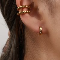 Fashion C Shape Plating Stainless Steel Gold Plated Ear Clips main image 2