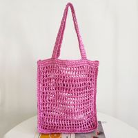 Women's Medium Straw Solid Color Streetwear Weave Square Straw Bag sku image 3