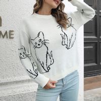 Women's Sweater Long Sleeve Sweaters & Cardigans Casual Cat main image 6