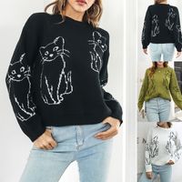 Women's Sweater Long Sleeve Sweaters & Cardigans Casual Cat main image 1